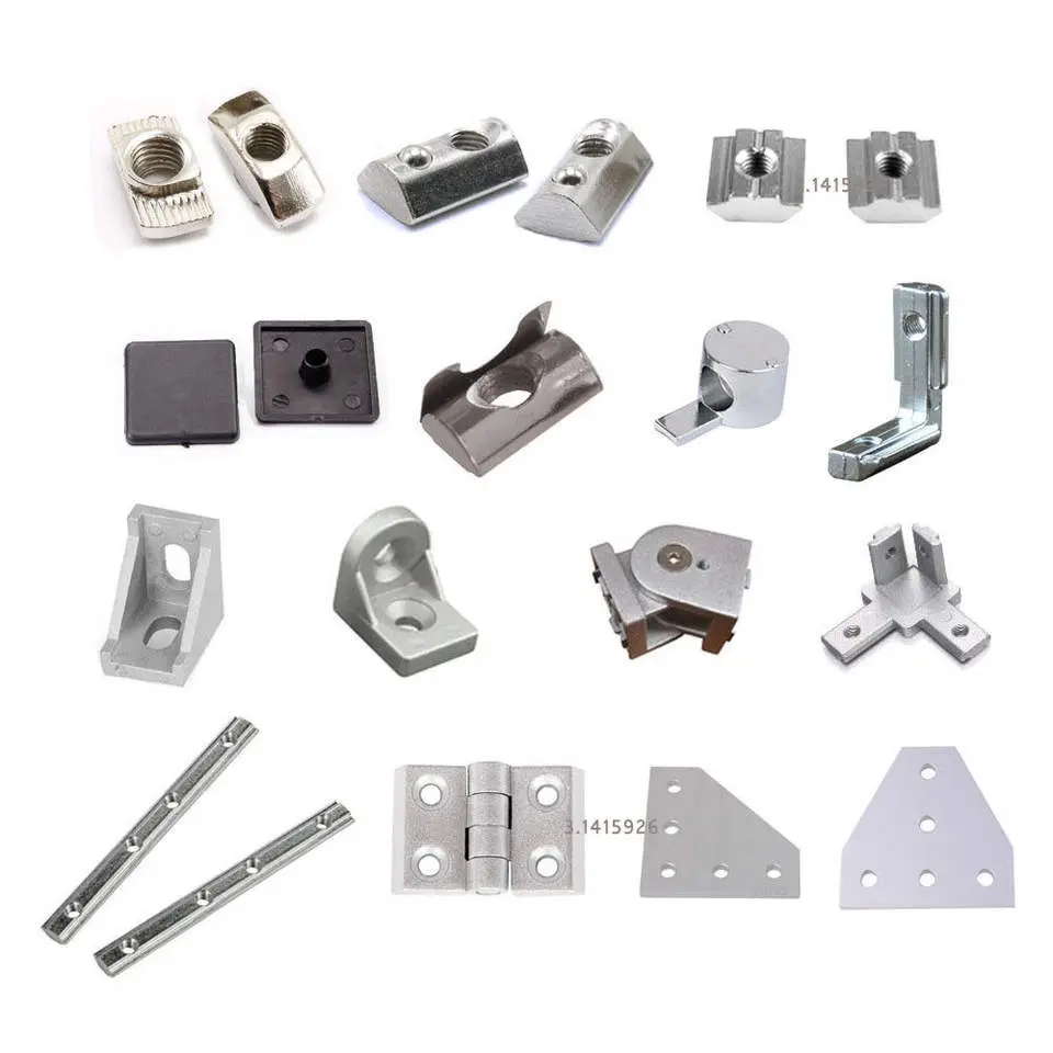 Ekstrusi Aluminium Slot-V 2040 Tersuai & Aksesori Slot-T Anodized