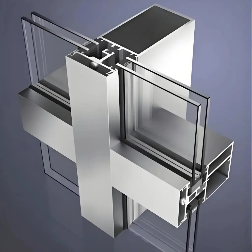 Profilés de Mur-rideau en Aluminium à Rupture de Pont Thermique | Système de Façade en Verre 6063-T5 | Solutions architecturales